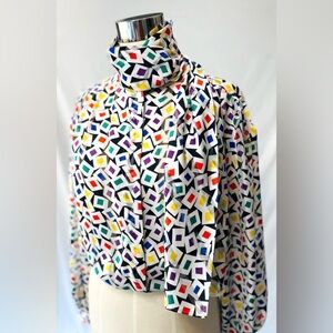 LaChine Classic by Galinda Wang Vintage colorful blouse shirt long sleeve button